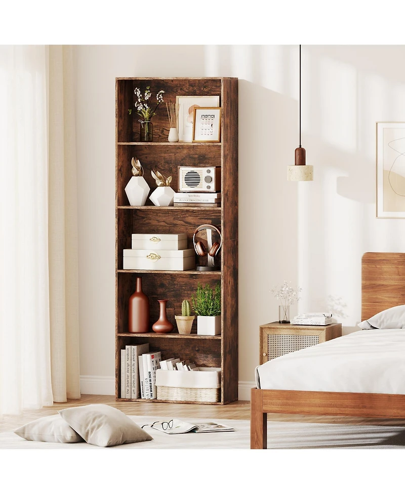 Sugift Five Tier Freestanding Bookshelf Storage Organizer Display Unit