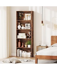Sugift Five Tier Freestanding Bookshelf Storage Organizer Display Unit