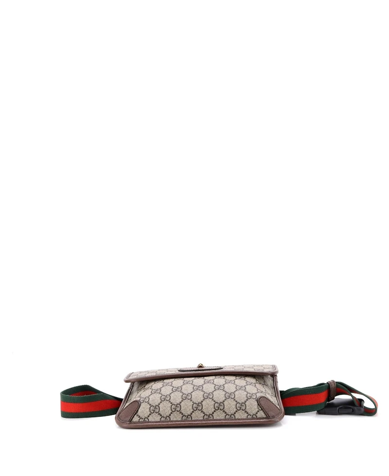Pre-Owned Gucci Neo Vintage Flap Belt Bag Gg Coated Canvas