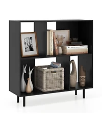 Slickblue Open Shelf Bookcase with 4 Compartments Storage Display