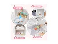 Hongge Kids Kitchen Set Wooden with Coffee Makers and Accessories