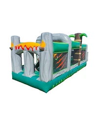 HeroKiddo T-Rex Adventure 20 Inflatable Obstacle Course – Dinosaur Theme, Commercial Grade Pvc Vinyl, Fun Backyard Challenge for kids