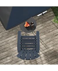 Gymax Set Of 2 Outdoor Hdpe Bar Height Stool Patio Tall Chair Armrest Footrest All Weather