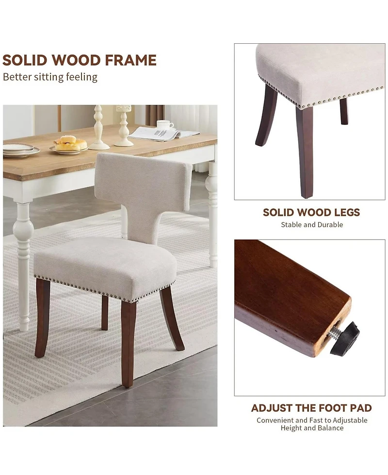 Rainsken Modern Wooden Dining Chairs Set of 2