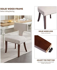 Rainsken Modern Wooden Dining Chairs Set of 2