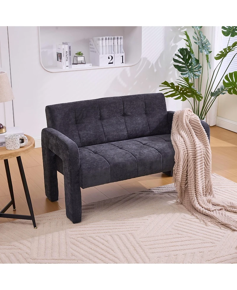 Boyel Living Modern Double Armchair Room & Bedroom Compact Upholstered Sofa Leisure Comfortable Seating with Dual Armrests