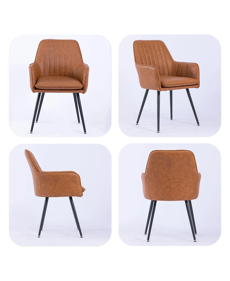 Boyel Living Velvet Dining Chair Set of 2, Modern Mid-Back Accent Chairs with Gold Plated Legs, Upholstered for Room