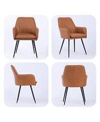 Boyel Living Velvet Dining Chair Set of 2, Modern Mid-Back Accent Chairs with Gold Plated Legs, Upholstered for Room