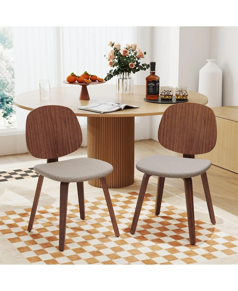 Sugift Bentwood Dining Chairs Set of Two with Padded Seats