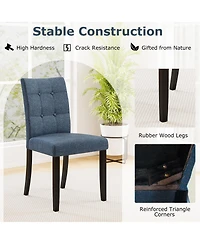 Sugift Tufted Armless Dining Chairs Set of Two with Wood Legs