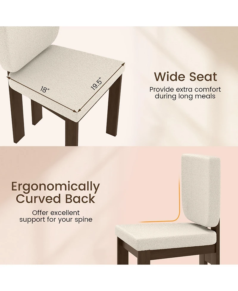 Sugift Wooden Dining Chairs Set of Two with Solid Wood Legs