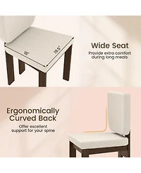 Sugift Wooden Dining Chairs Set of Two with Solid Wood Legs