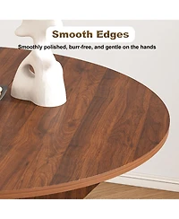 Rainsken Folding Dining Table, Round Mdf Drop Leaf Table for 2–4 People, for Kitchen, Balcony