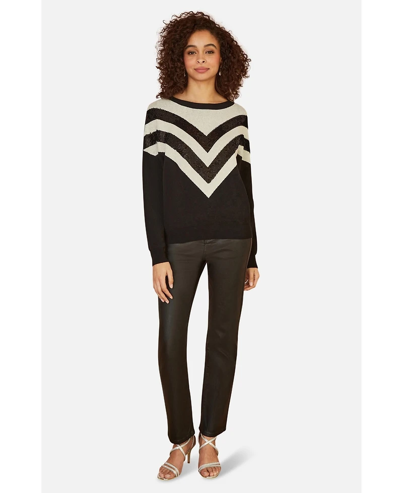 Yumi Women's Sequin Embellished Knitted Jumper