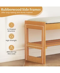 Sugift Shoe Rack Bench with Flip Open Storage and Two Tier Design