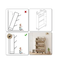 gaomon Freestanding Shoe Storage Cabinet with 3 Flip Drawers and Side Hooks