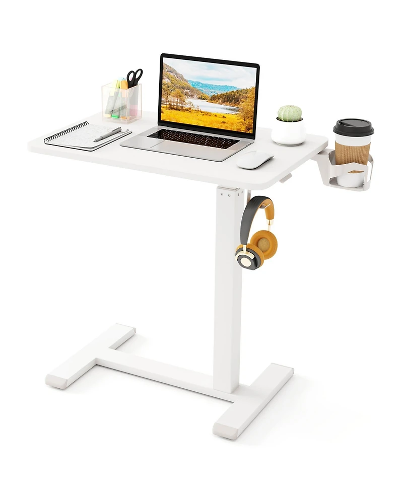 Sugift Height Adjustable Mobile Standing Desk Overbed Table