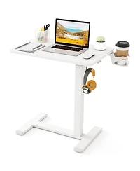 Sugift Height Adjustable Mobile Standing Desk Overbed Table