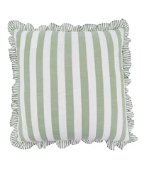 Saro Lifestyle Striped Ruffle Edge Decorative Pillow