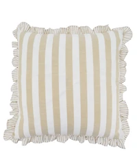 Saro Lifestyle Striped Ruffle Edge Decorative Pillow
