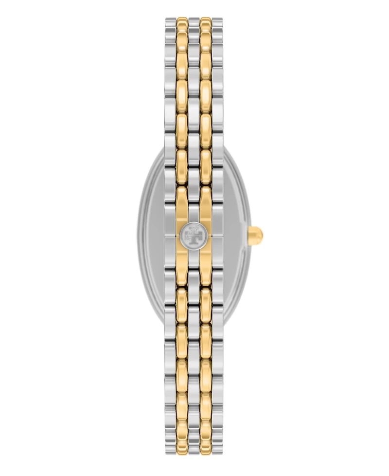 Tory Burch Women's The Oval Elongated Quartz Two-Hand Two-Tone Stainless Steel Watch, 22mm