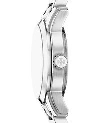 Tory Burch Women's The Miller Round Small Quartz Three-Hand Silver Stainless Steel Watch, 28mm
