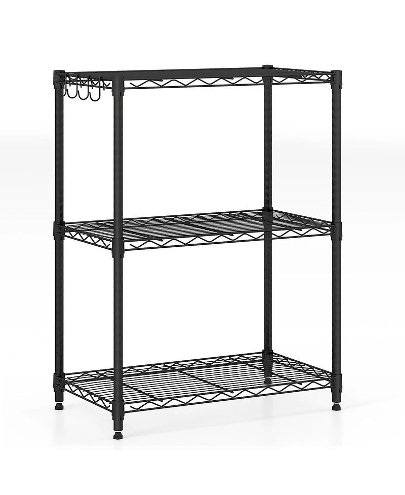 Sugift 3-Tier Metal Storage Shelving Unit with V-Shaped Wire Rack and 450 Lbs Capacity