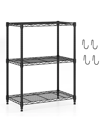 Sugift 3-Tier Metal Storage Shelving Unit with V-Shaped Wire Rack and 450 Lbs Capacity