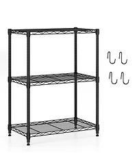 Sugift 3-Tier Metal Storage Shelving Unit with V-Shaped Wire Rack and 450 Lbs Capacity