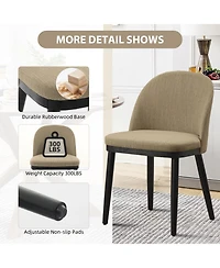 gaomon Modern Fabric Upholstered Wooden Dining Chairs Set with High Back and Deep Seat for Kitchen and Dining Room