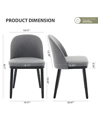 gaomon Modern Fabric Upholstered Wooden Dining Chairs Set with High Back and Deep Seat for Kitchen and Dining Room