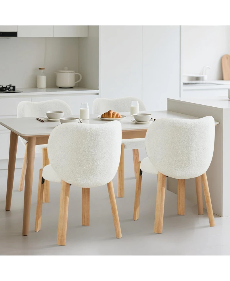 gaomon Set of 2 Heart-Back Teddy Vanity Chairs, Armless Small-Space Seating, 300 lb Capacity, Fits Under 24" Desks