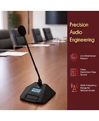 Pyle 4-Channel Wireless Microphone System with Professional Desktop Mics
