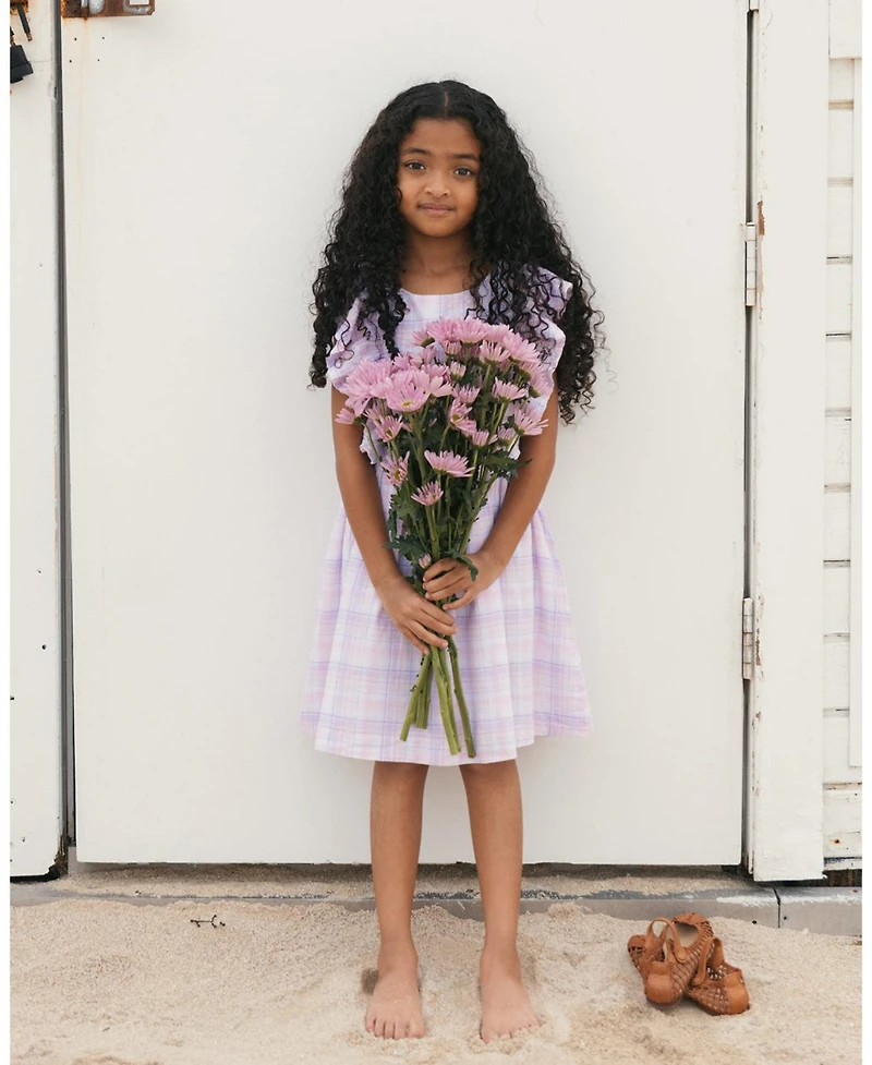 Hope & Henry Toddler Girls' Linen Flutter Sleeve Pinafore Dress