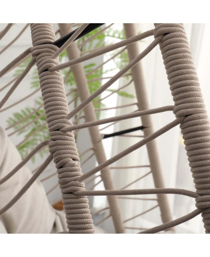 Boyel Living Outdoor Egg-shaped Hanging Chair with Stand, Patio Swing Chair, Indoor Rocking Hammock