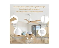 Sofucor 52-inch 5-Blade without Light Ceiling Fan with Remote Control and Timing Function