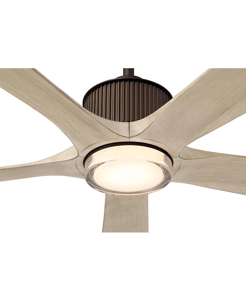 Casa Vieja 60" Casa Vieja Hex Oak Led Ceiling Fan with Remote