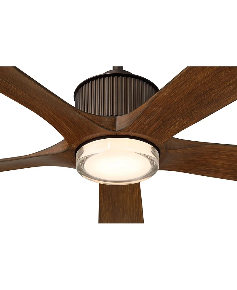 Casa Vieja 60" Hex and Koa Led Ceiling Fan with Remote