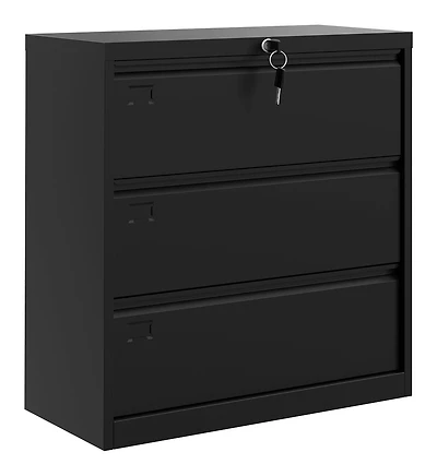gaomon 3 Drawer Lateral File Cabinet with Lock, Heavy Duty Steel Office Storage for Letter/Legal/A4 Documents, Easy Assembly Space-Saving Design