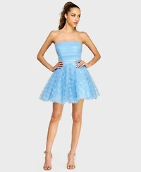 Alex & Sophia Junior's Pleated Bodice Strapless Party Dress
