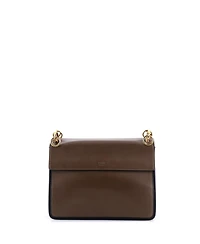 Pre-Owned Fendi Medium Kan I F Shoulder Bag Leather with Zucca Embossed Detail