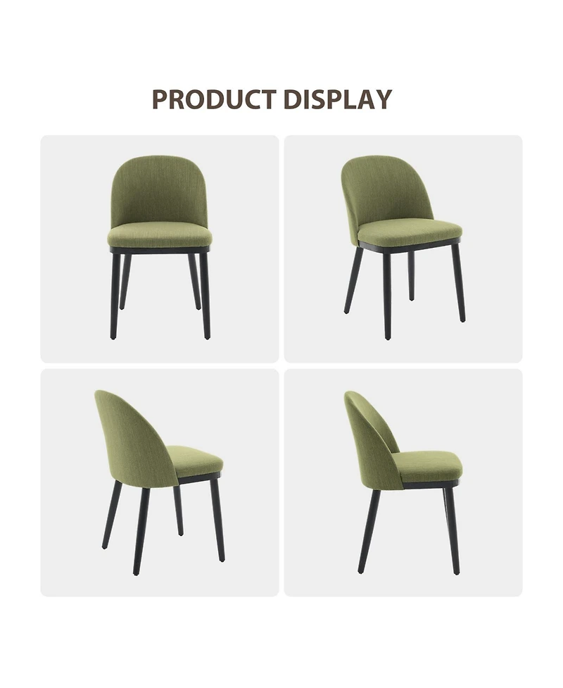 gaomon Modern Fabric Upholstered Wooden Dining Chairs Set with High Back and Deep Seat for Kitchen and Dining Room