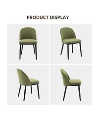 gaomon Modern Fabric Upholstered Wooden Dining Chairs Set with High Back and Deep Seat for Kitchen and Dining Room