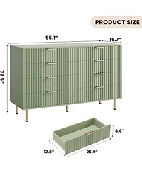 gaomon 8 Drawer Dresser Modern Wooden Chest with Metal Handles