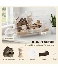 PawHut 8 in 1 Hamster Cage with Accessories, 21.5" x 11.8" x 12.6"