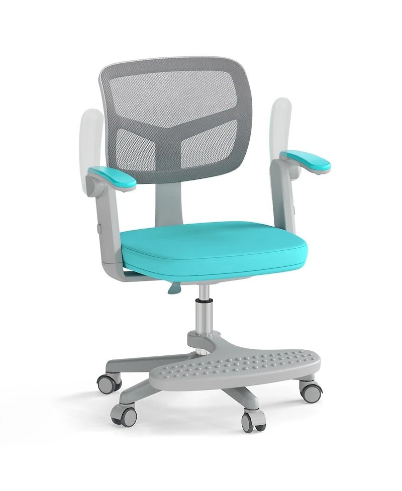 Sugift Kids Desk Chair with Adjustable Height Armrest and Footrest