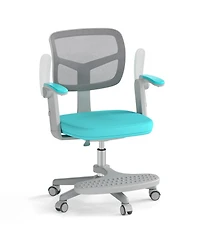 Sugift Kids Desk Chair with Adjustable Height Armrest and Footrest