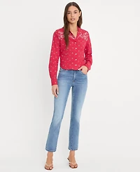 Good American Women's Mid-Rise Straight-Leg Jeans