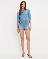 Good American Women's Mid-Rise Denim Shorts
