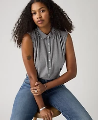 Levi's Women's Point Collar Relaxed-Fit Top